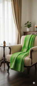 Checked Green Cotton Saree